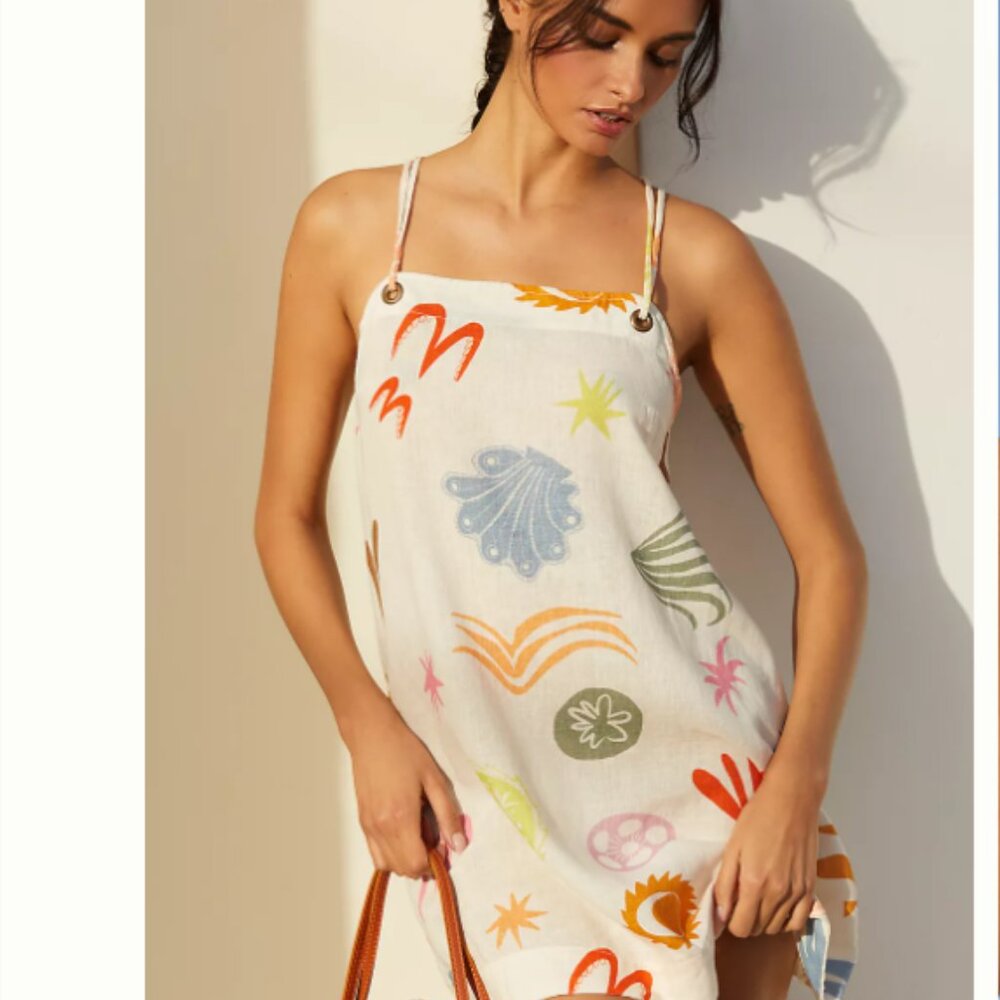 Brand New Daniella Manini x Celandine Linen Blend Halter Mini Dress